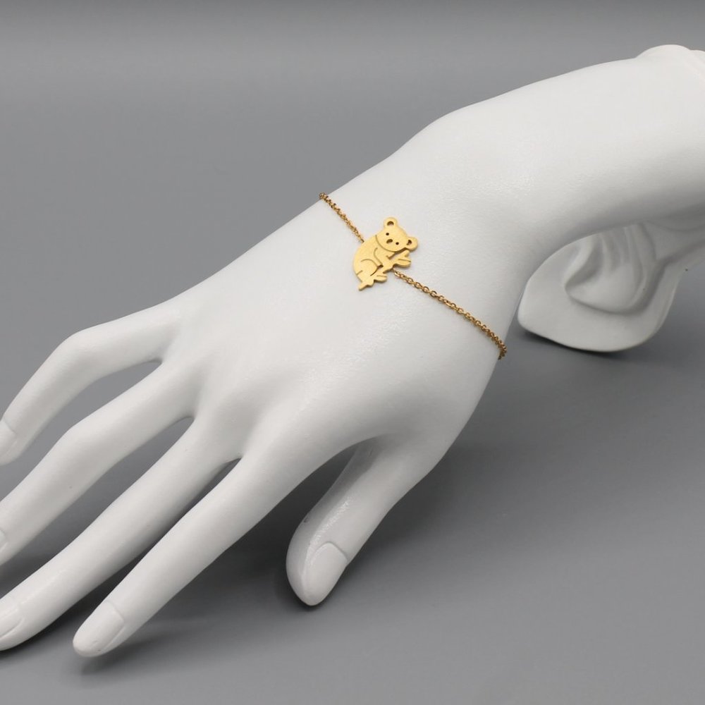 Koala adorable animal bracelet adjustable gold - Picture 3 of 5